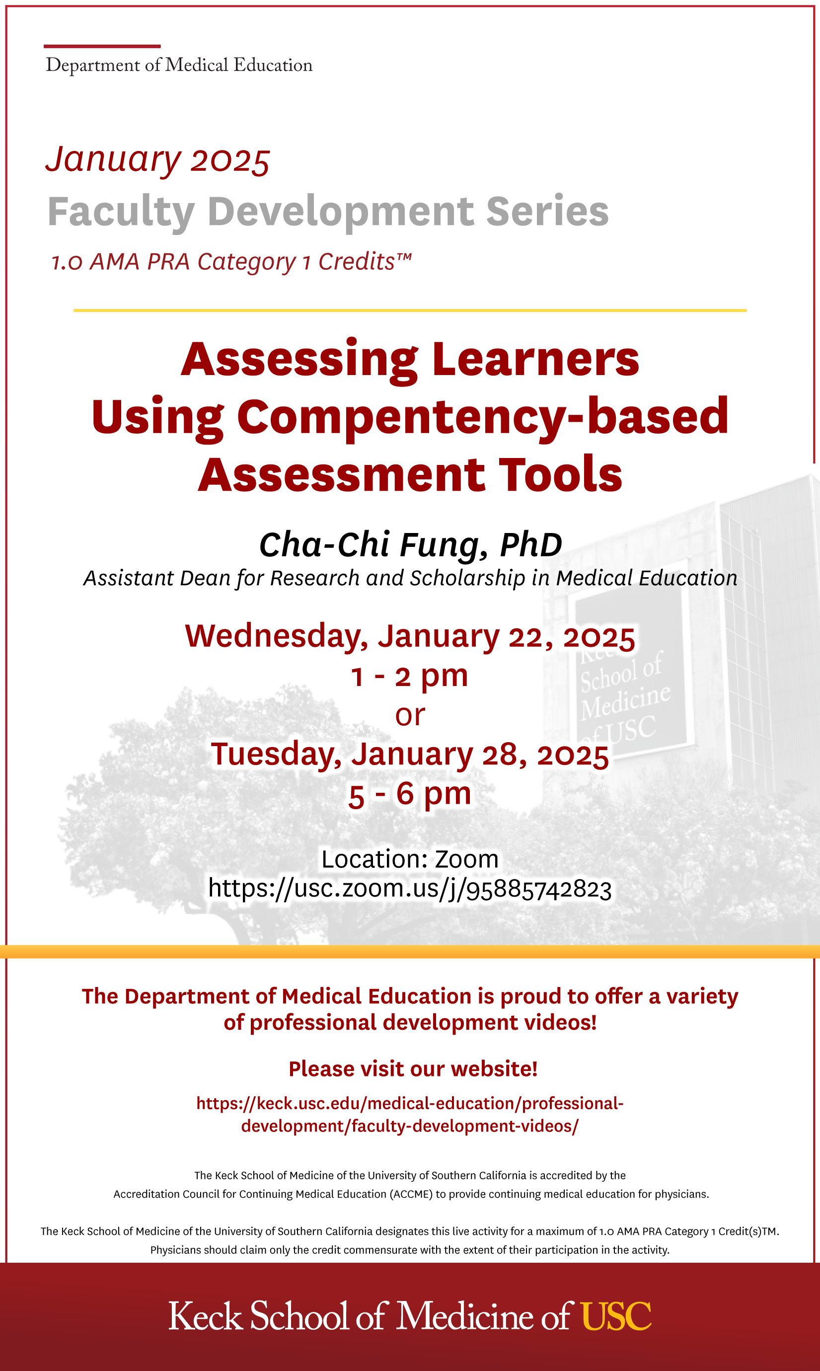 Faculty Development Workshop Assessments flyer