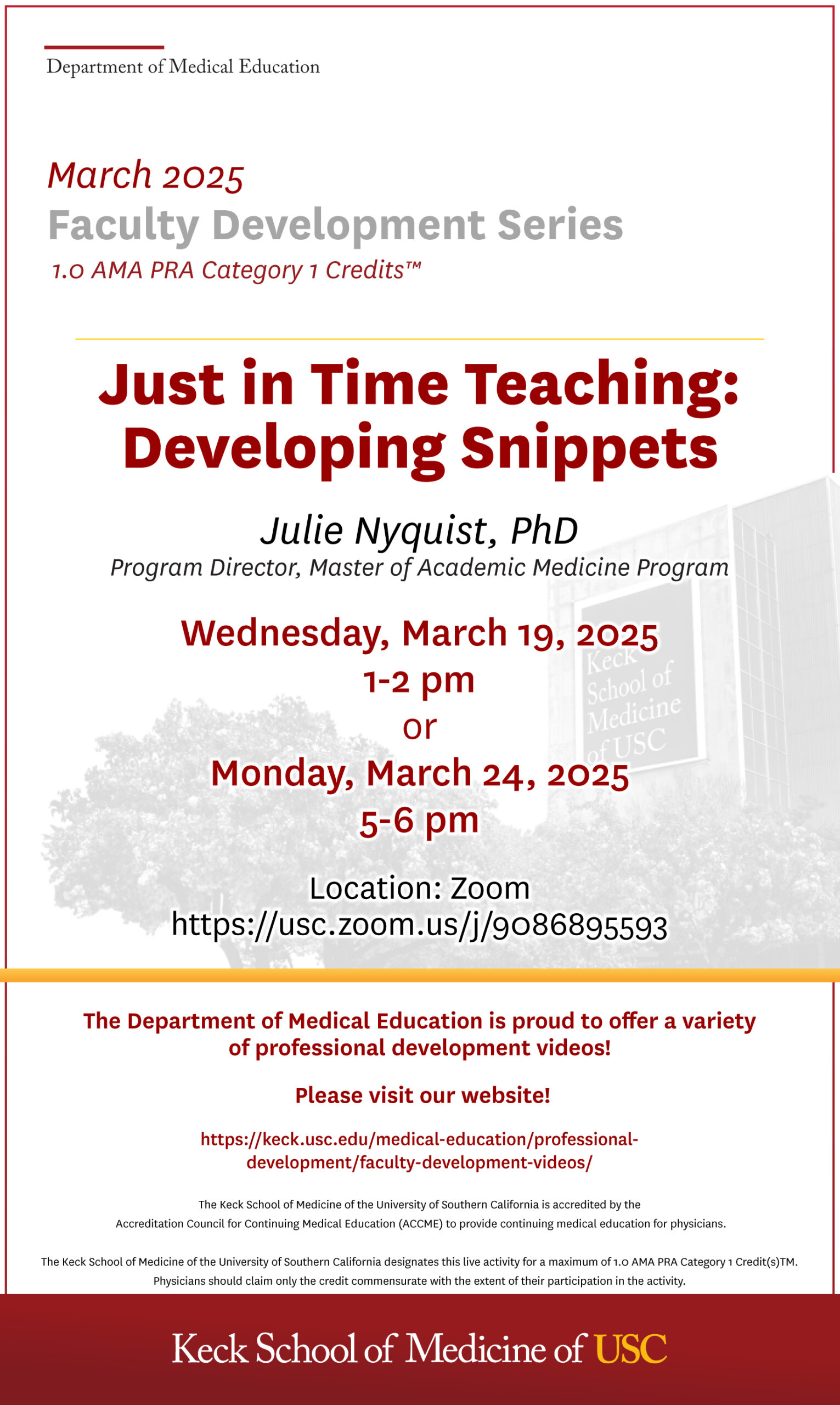 just in time teaching flyer