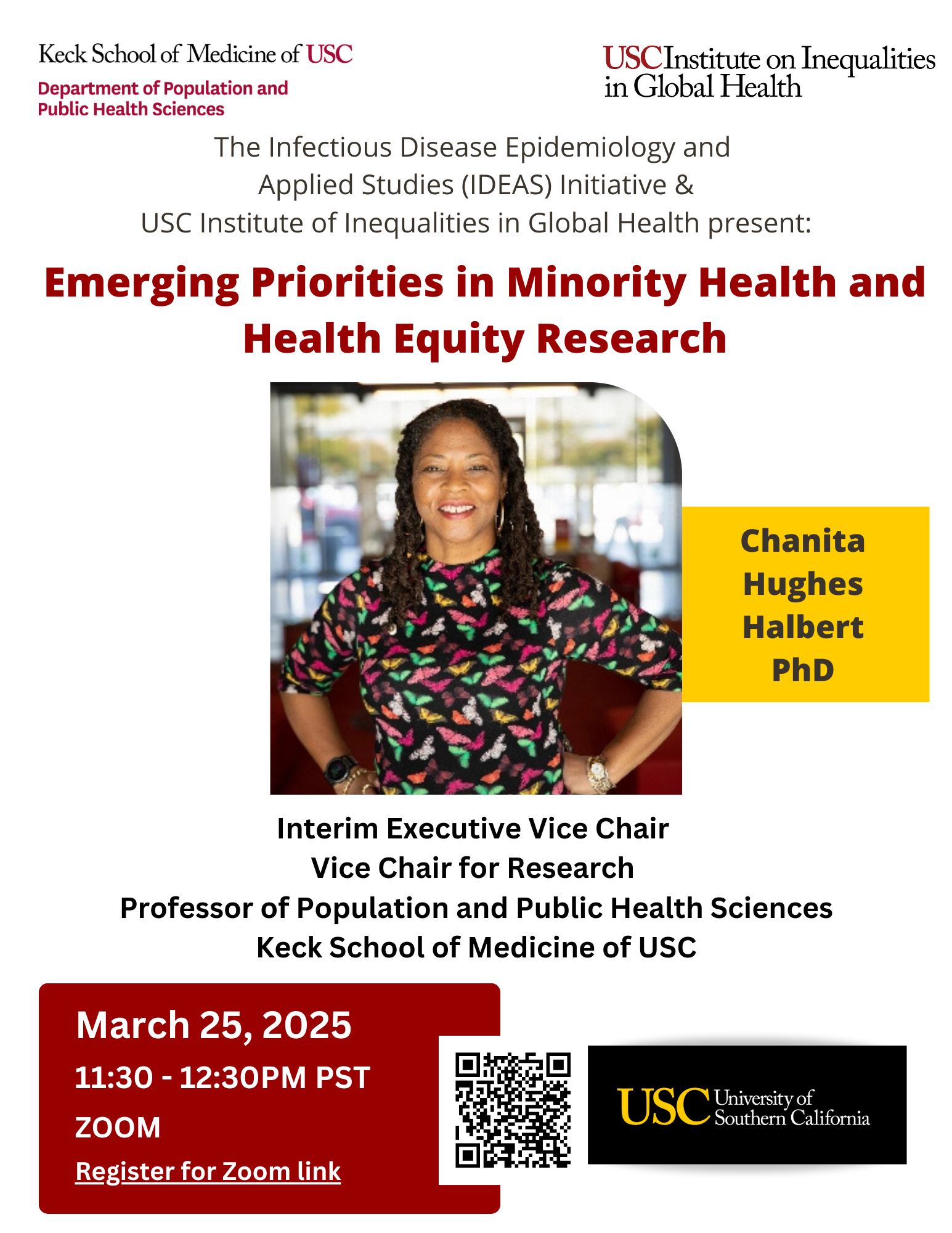 Graphic showcasing emerging priorities in minority health and health equity research event