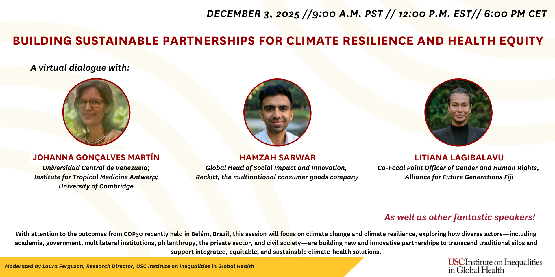 Banner for Building Sustainable Partnerships for Climate Resilience and Health Equity Event