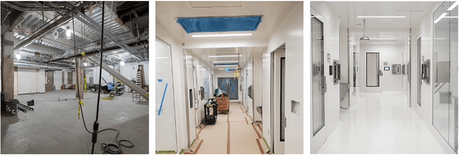 Three images of the cGMP facility