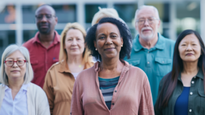 An image of a group of elderly people.