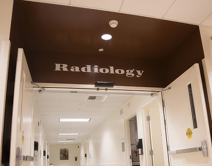 photo of hospital hallway in the Radiology department