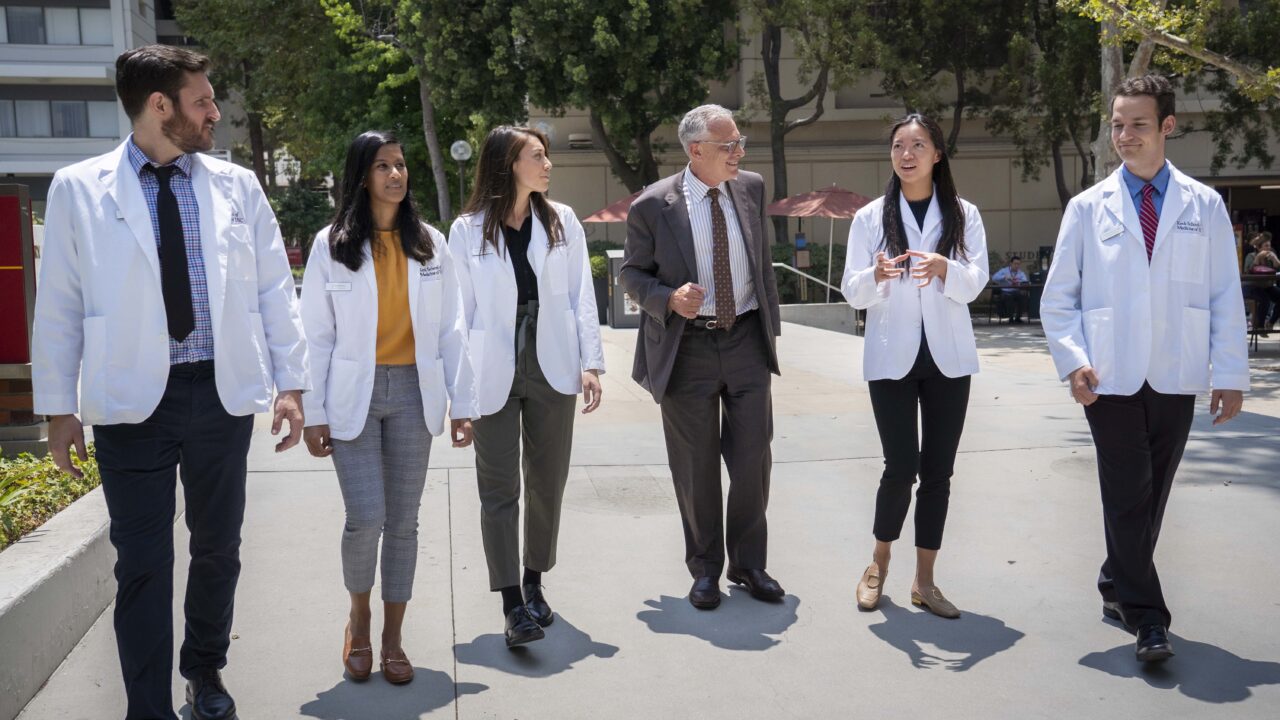 A group of people walking