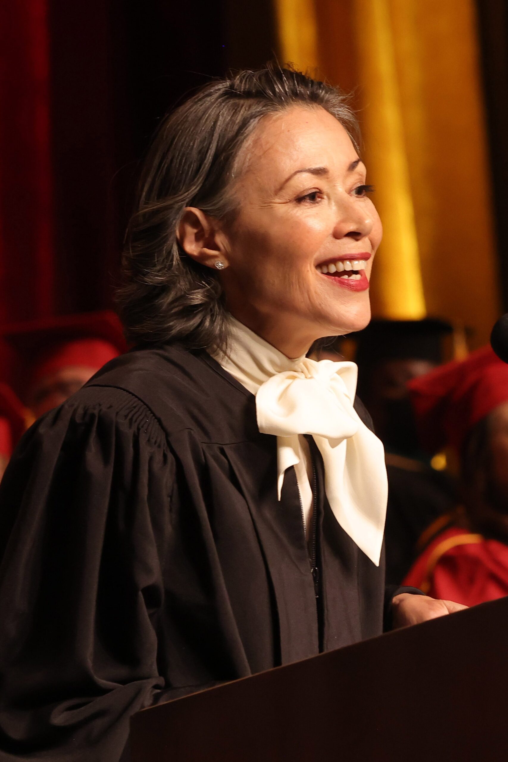 Award-winning journalist, Ann Curry delivered the commencement speech at the Galen Center. (Photo Steve Cohn)
