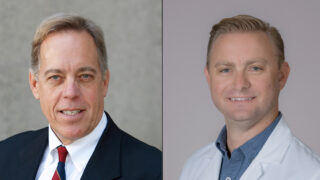 (Left-Right)Michael Selsted, MD, PhD, chair and professor of pathology, Justin Schaal, PhD, an assistant professor of research pathology at the Keck School of Medicine