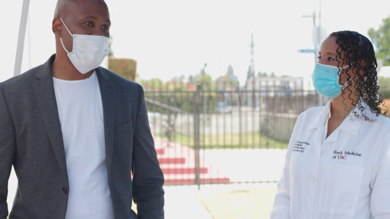 Leaders in their community, Pastor Stafford and Tamara Chambers combined efforts to help residents in Watts. (Photo/Michael Greene)