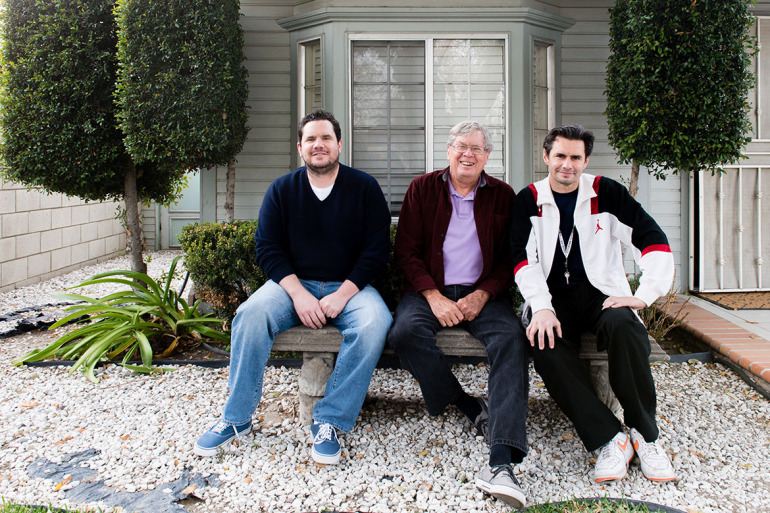 John and Jay Kitchen with their father in Colton, California, on December 10, 2015. (Heidi de Marco/KHN)