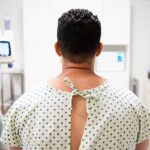 Patient having a tomography exam.