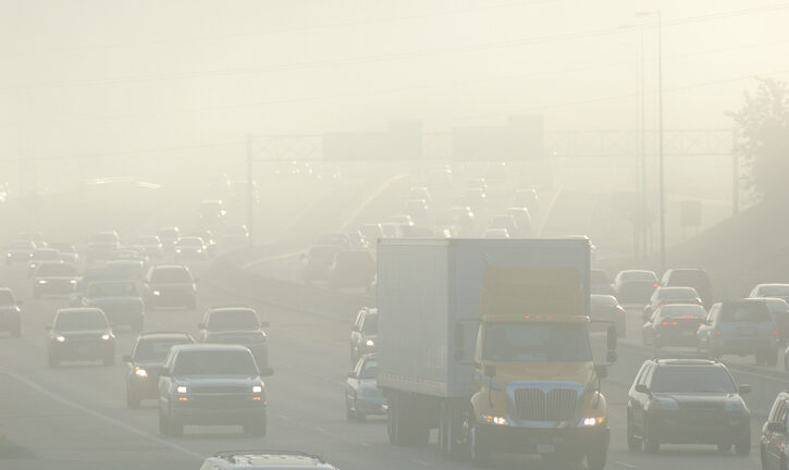 photo shows traffic pollution