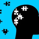 Illustration of a head with a puzzle piece missing