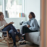 Patient talking to therapist