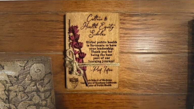 thank you to students inscribed on card