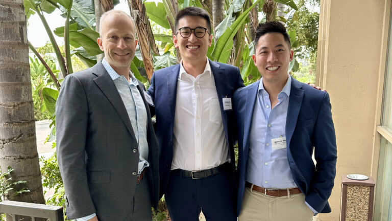 Residents and faculty at the Heed Retreat. (L to R): Drs. Aaron Nagiel, Yicheng Bao, and Andrew Duong.