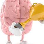 Image shows a brain holding a trophy