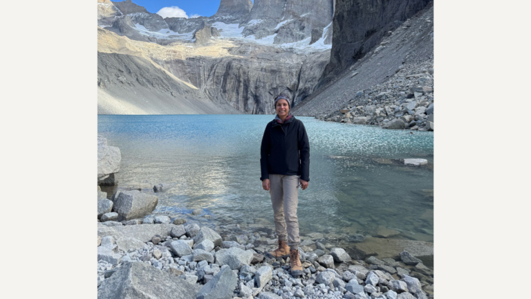Suhasni Gopalakrishnan at the Base Torres del Paine in Patagonia, Chile.