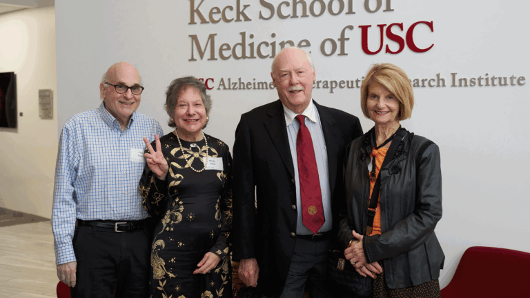 Paul and Mindy with Daniel J. Epstein ’62, his wife Phyllis