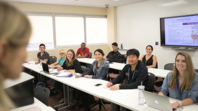 Student sitting in a classroom