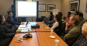 Researchers at mentoring sessions.