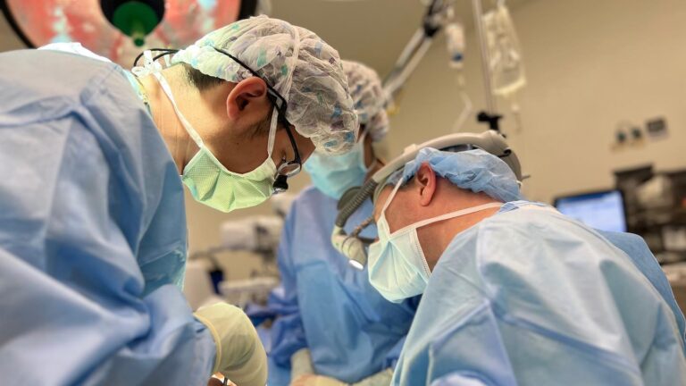 Dr. Alex Markarian and residents performing surgical procedures.