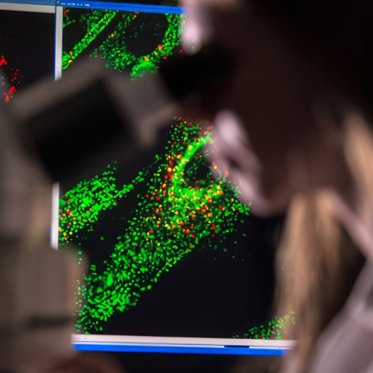 Doctor looking through microscope