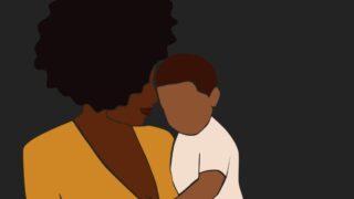 Drawing of a mother and child