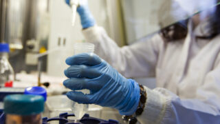 young doctor researches in lab