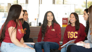 USC students in lobby