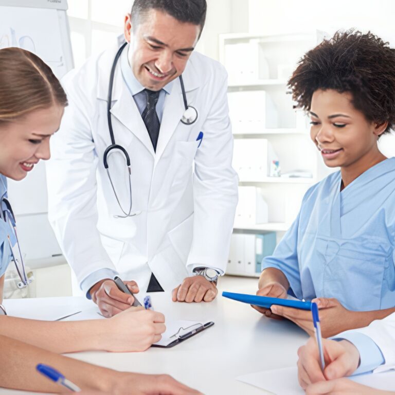 Doctor with trainees