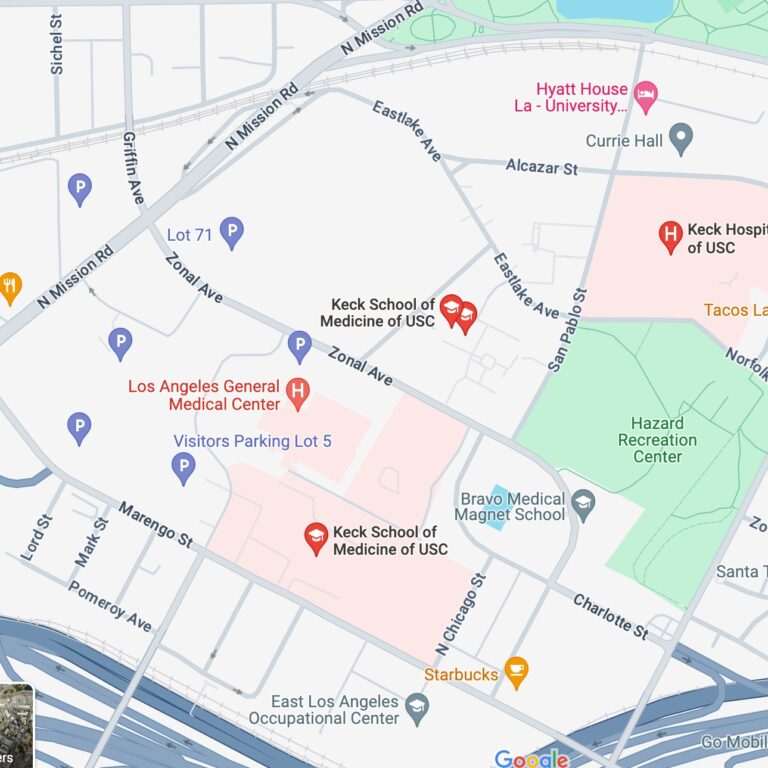 Map of Keck School of Medicine's KAM location