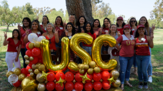 Group shot of students at welcome picnic