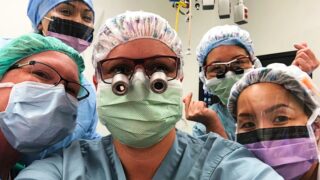 Team from a liver transplant surgical crew
