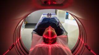 Person entering an MRI machine