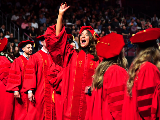 Graduates Celebrating at Commencement Ceremony